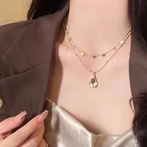 Maillard Tiger's Eye Beaded Layered Necklace B